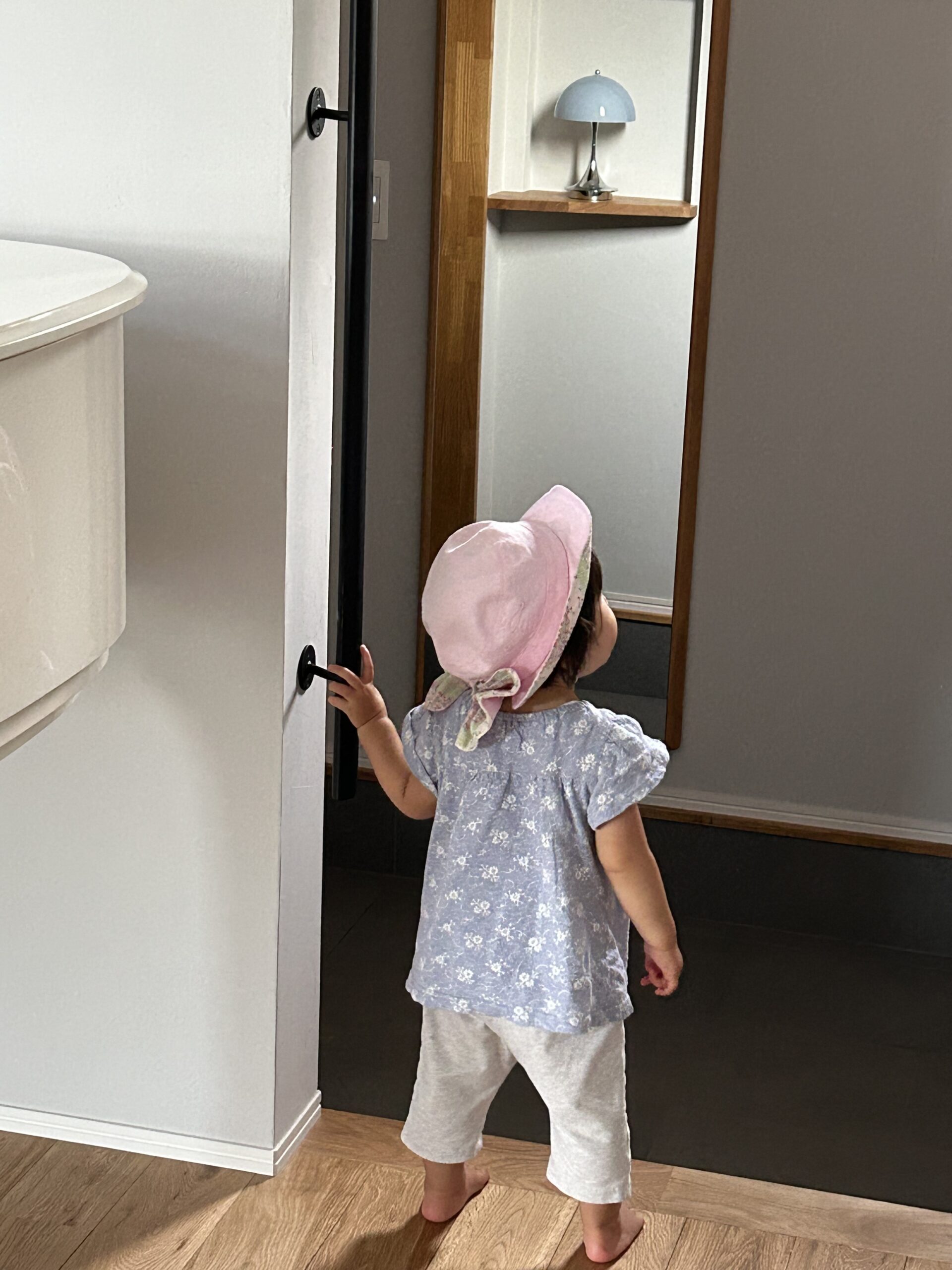 施工事例 No. 87 空間に自然と馴染むシンプルなスチール製玄関縦手すり